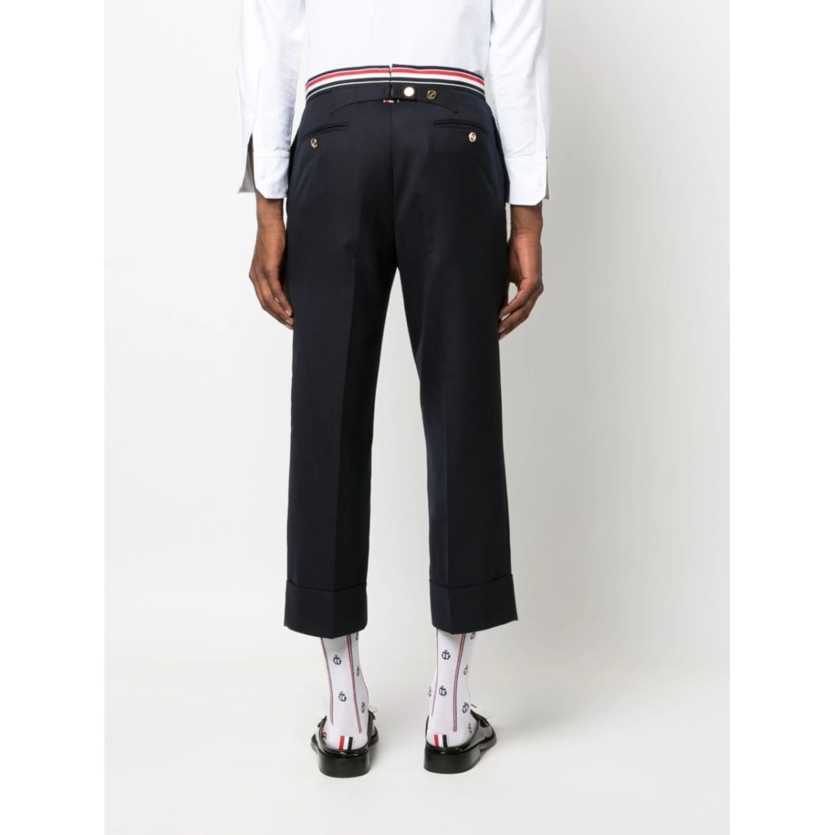RWB-waistband cropped tailored trousers - Img 4