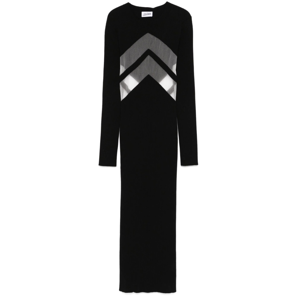 semi-sheer panels midi dress