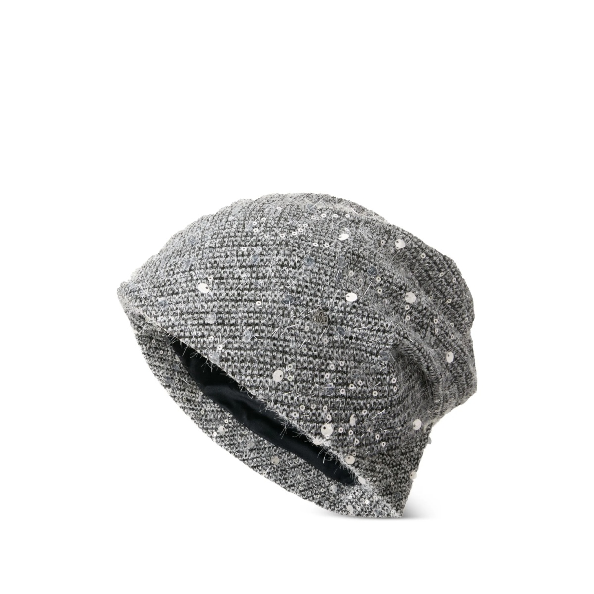sequin-embellished beanie hat