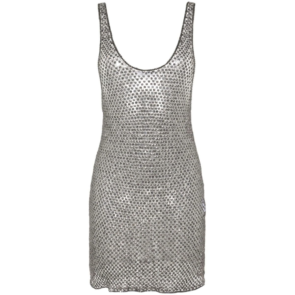 sequin-embellished fishnet mini dress