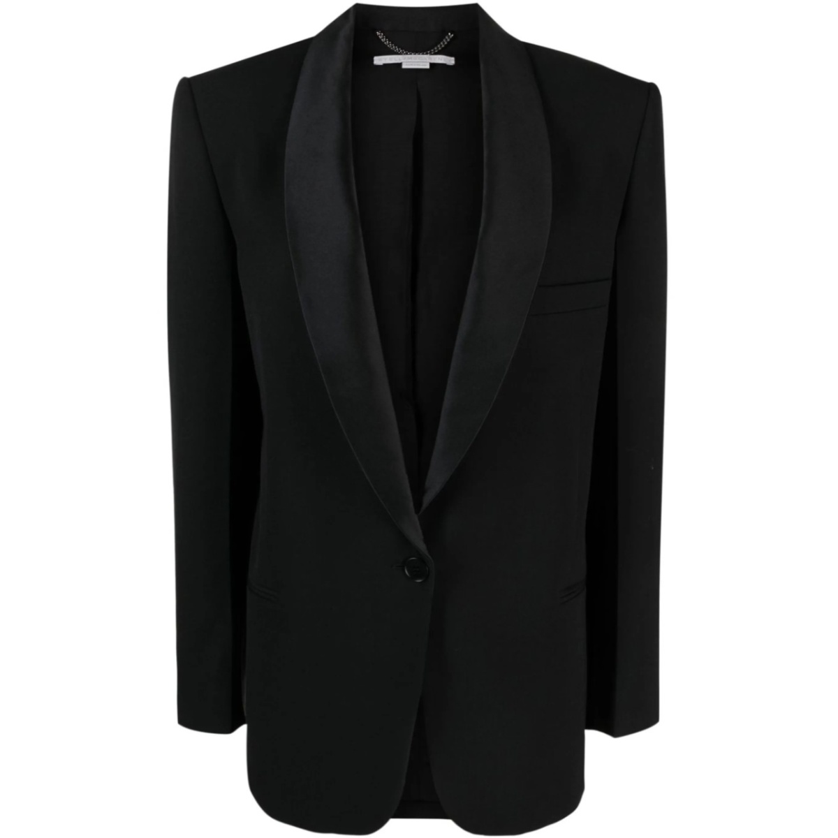 shawl-lapel single-breasted blazer