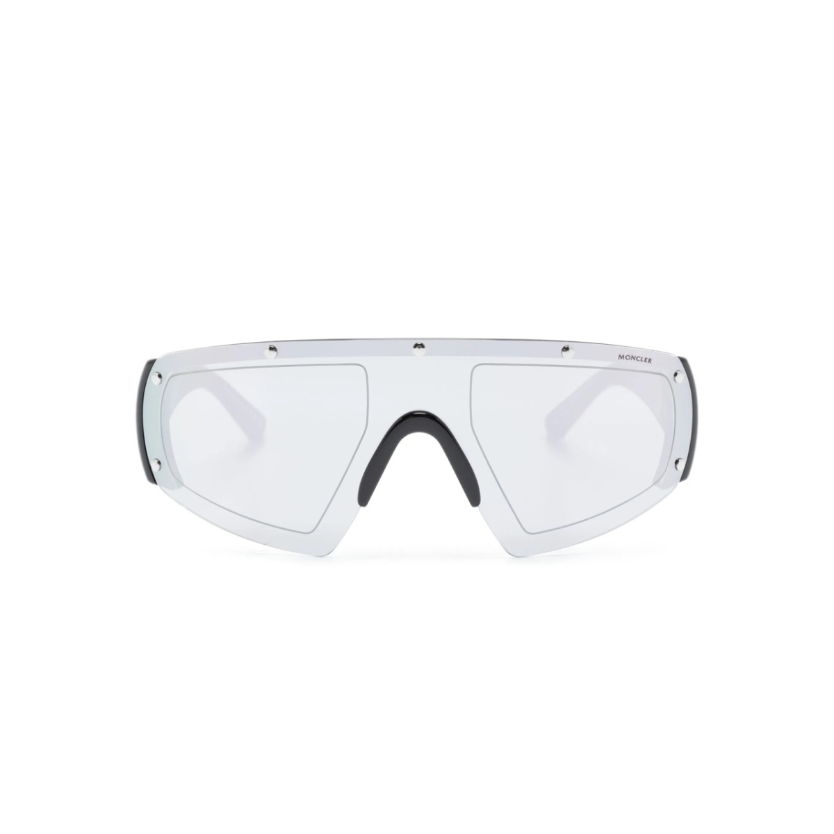 shield-frame mirrored sunglasses