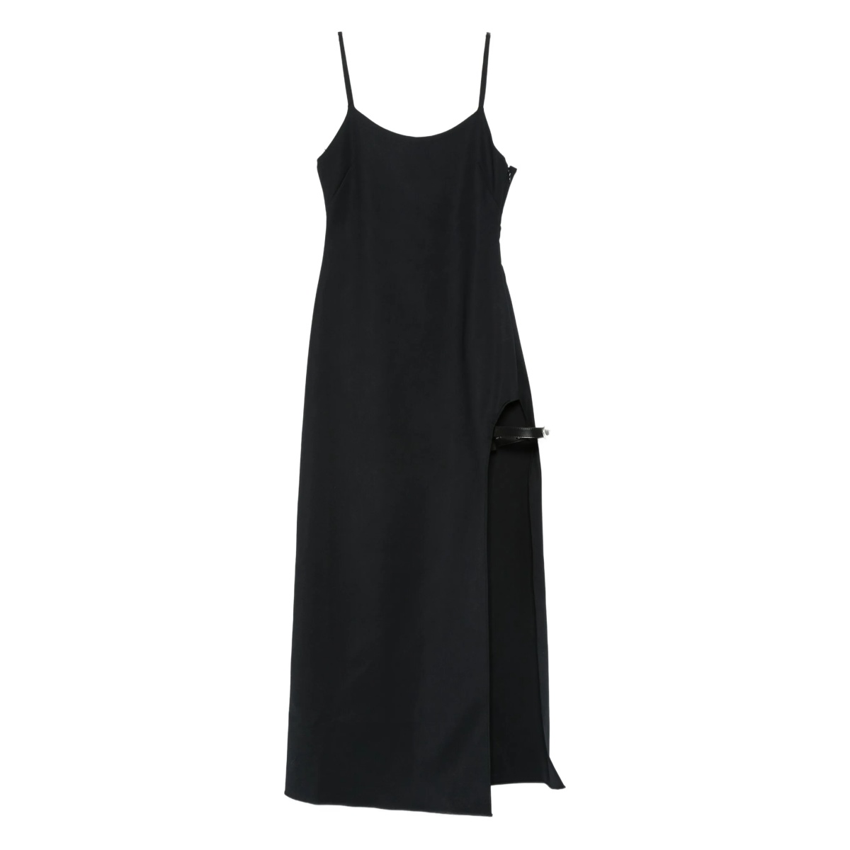 side-split strap midi dress
