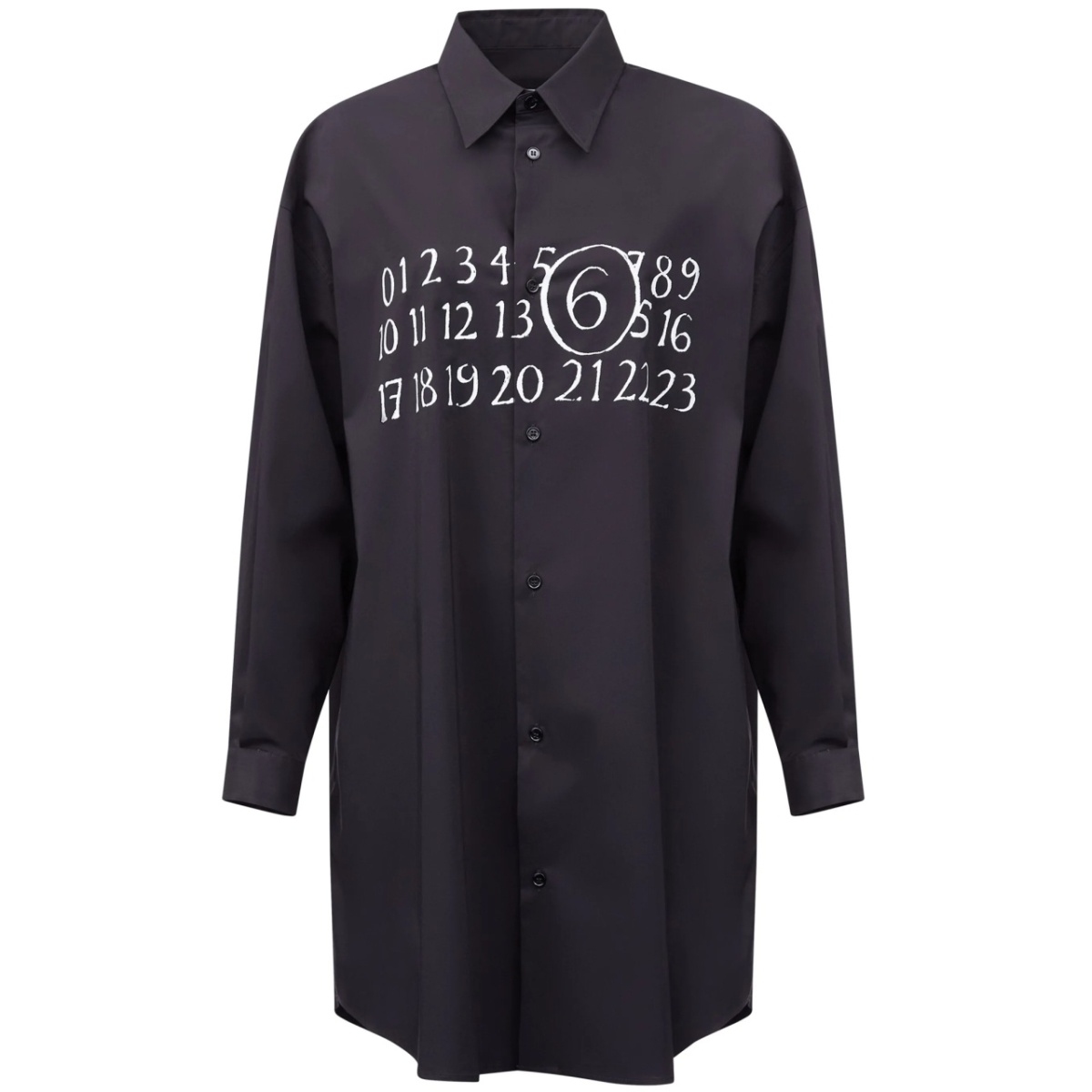 signature numbers motif shirt dress