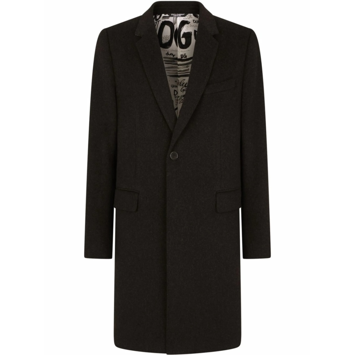 single-breasted wool-cashmere coat