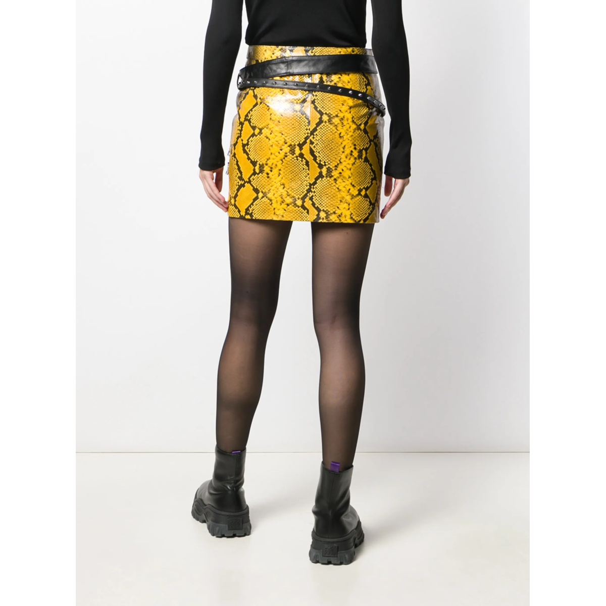 snake-effect mini skirt - Img 4