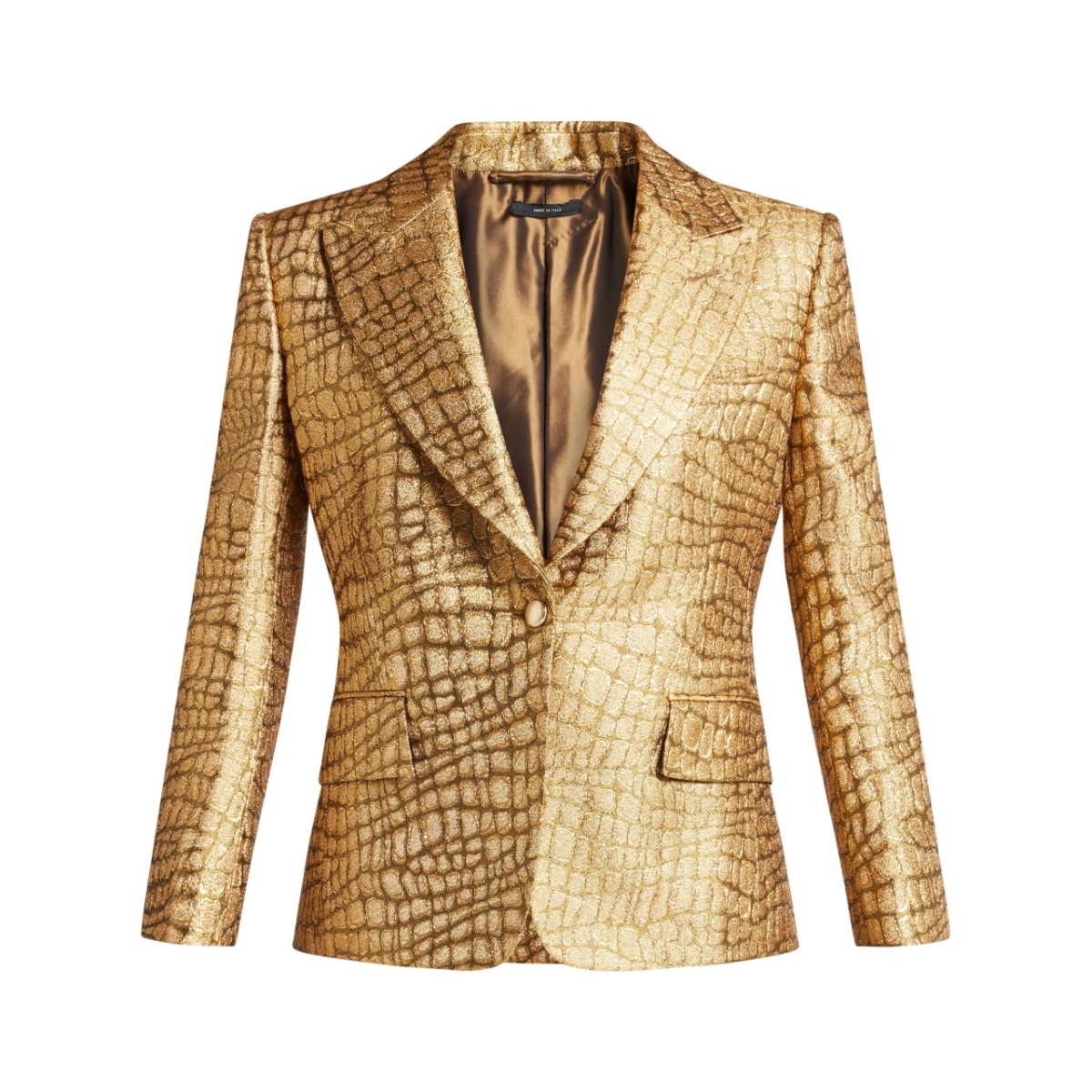 snakeskin-effect woven blazer