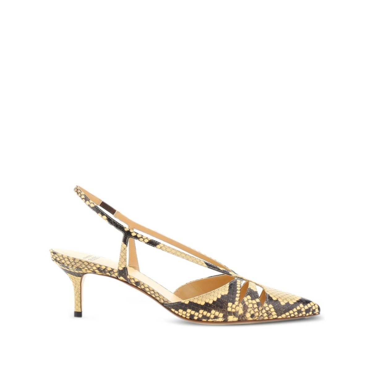 snakeskin-print slingback pumps