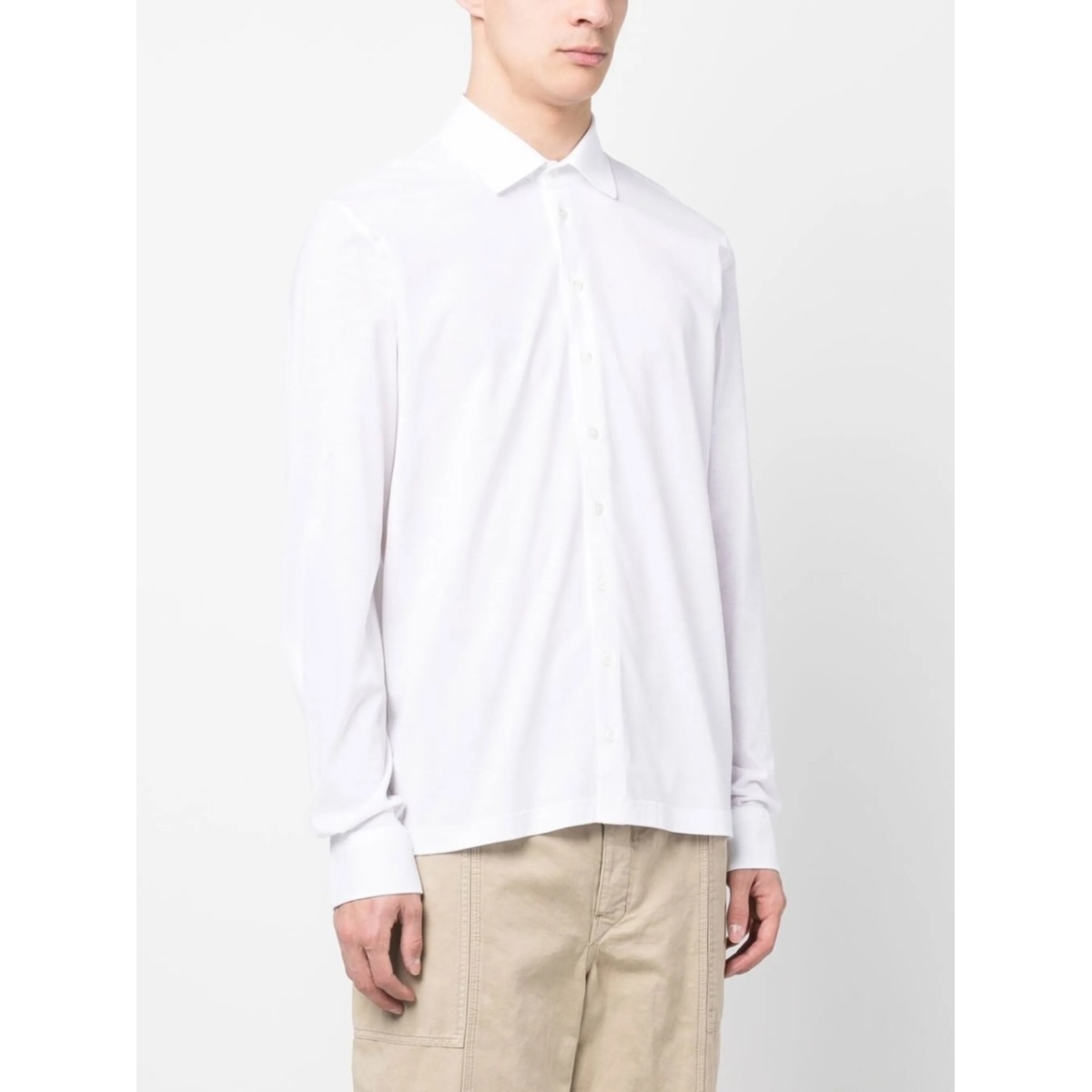 spread-collar cotton shirt - Img 3