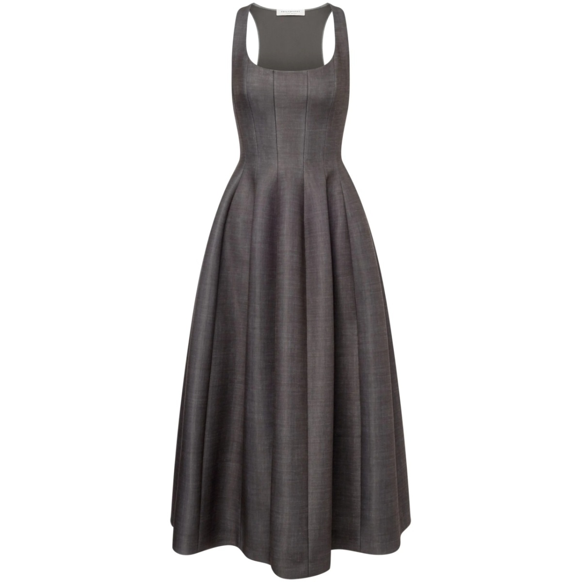 square-neck full-skirt dress
