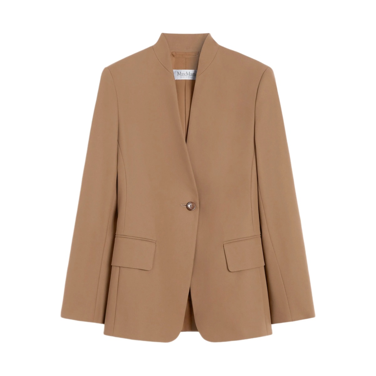 stand-collar single-button jacket