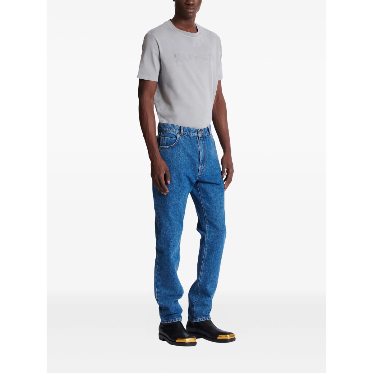 straight-cut cotton jeans - Img 3