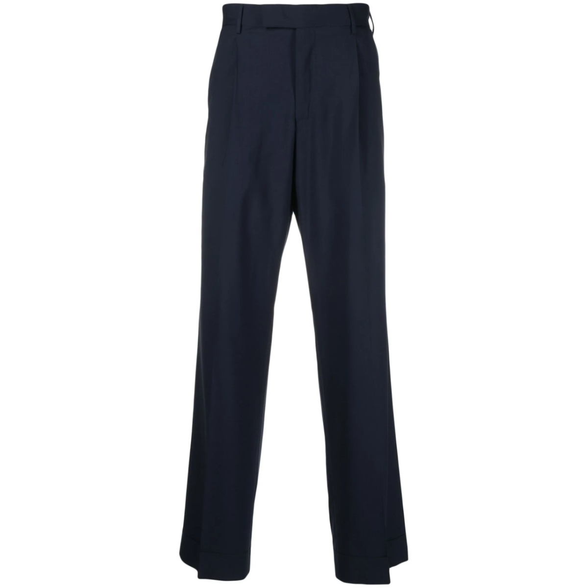 straight-leg wool tailored trousers