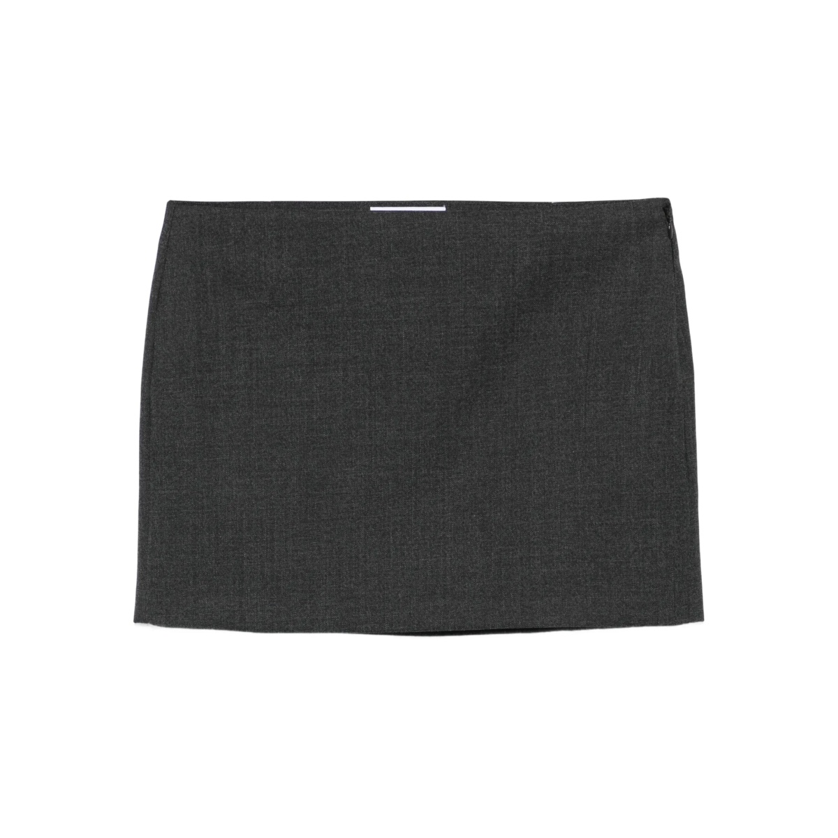 straight wool mini skirt