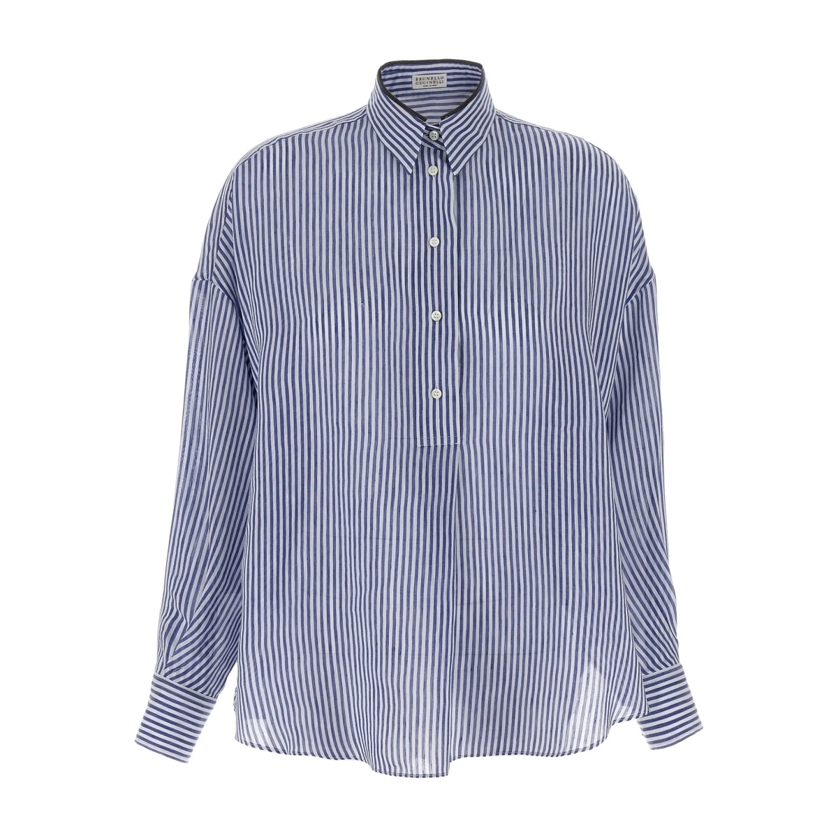 striped button-up shirt