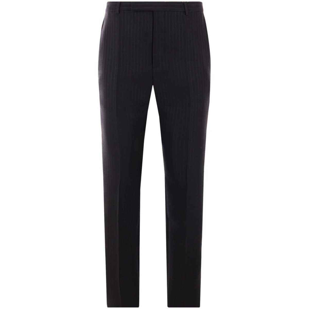 striped pressed-crease trousers