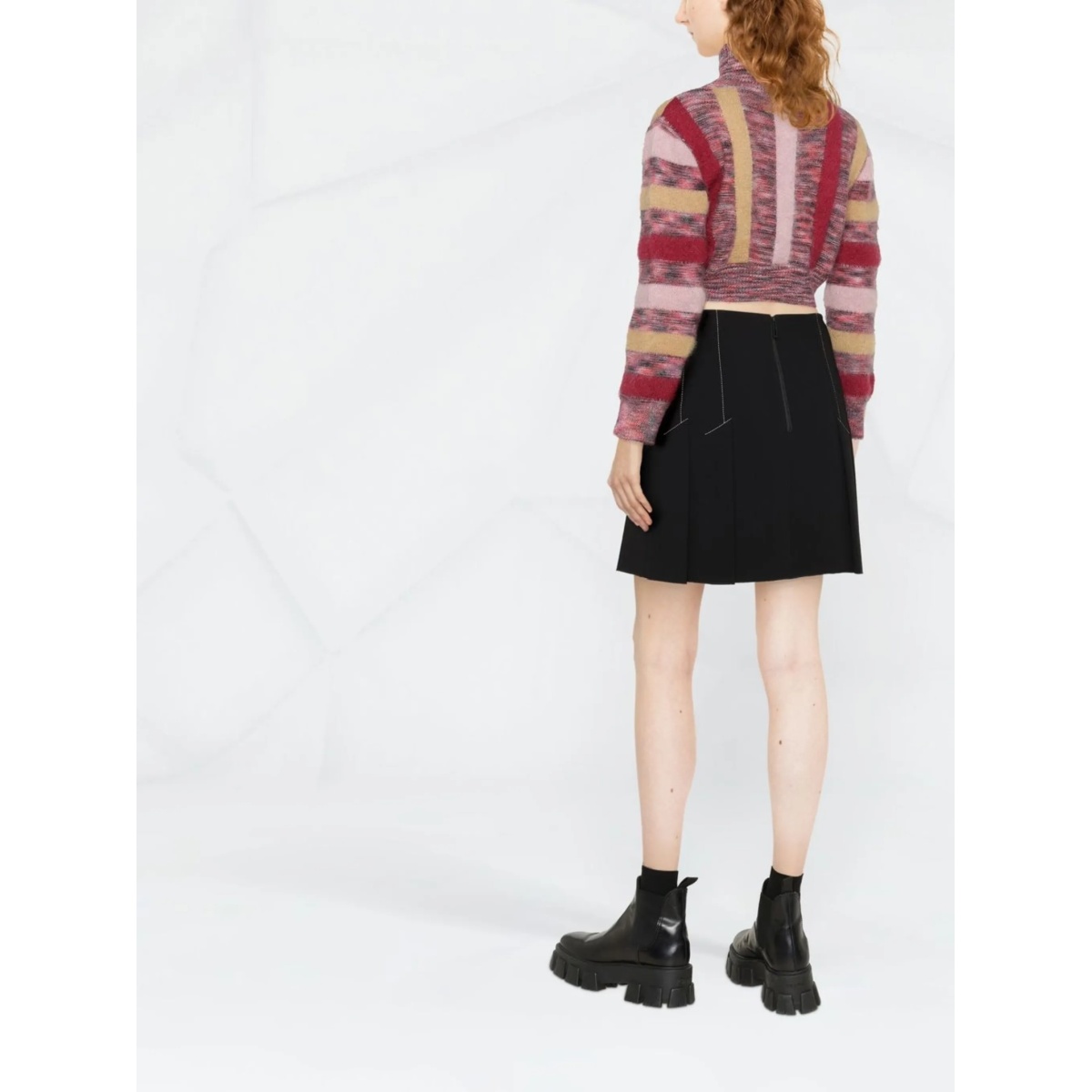 striped roll-neck crop jumper - Img 3