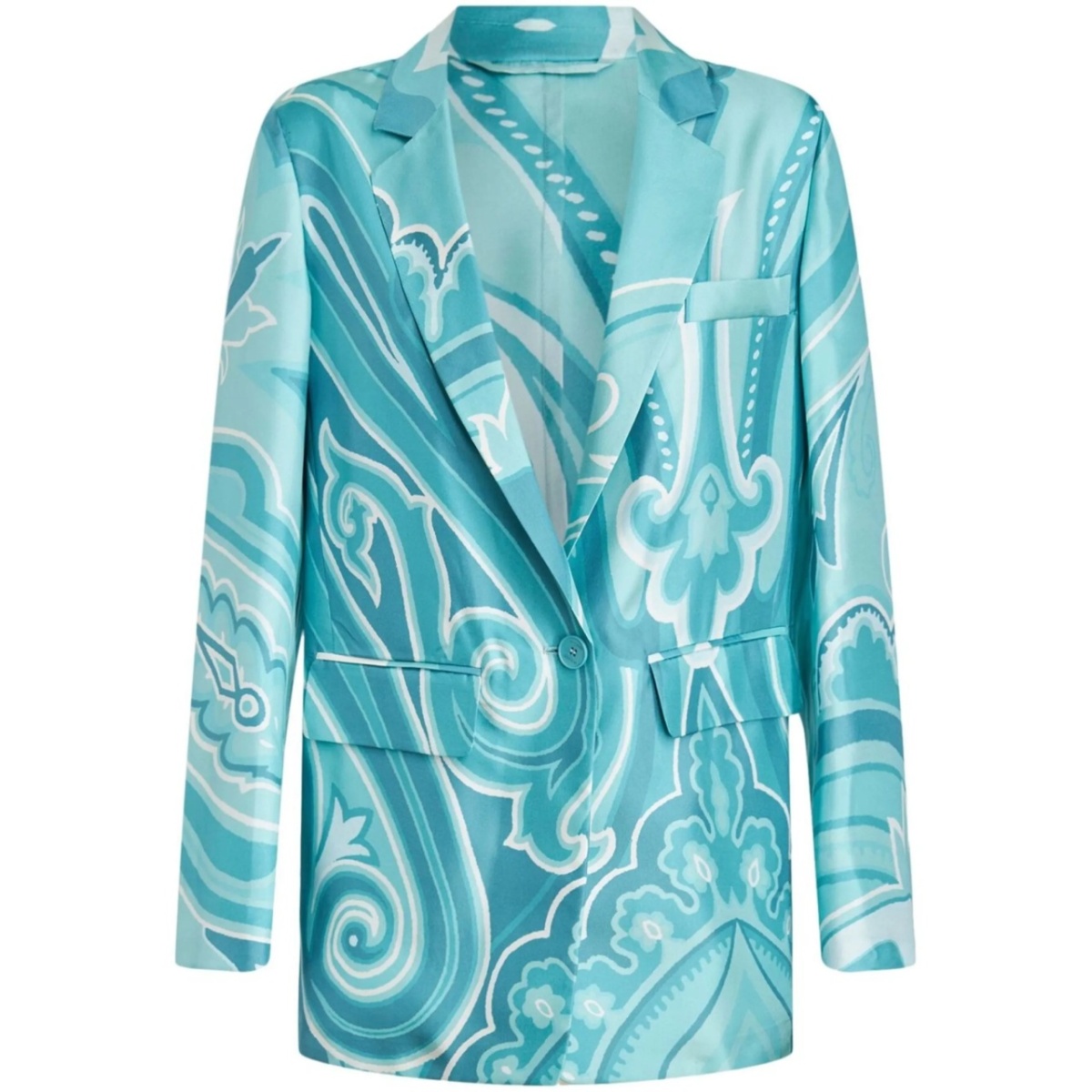 swirl-print silk blazer