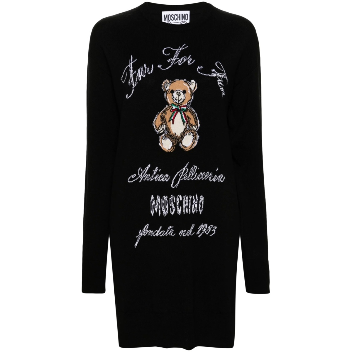 Teddy Bear-intarsia mini dress