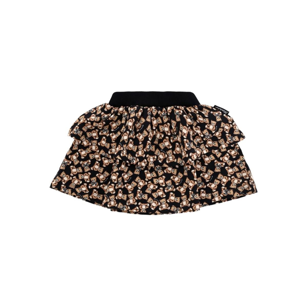 teddy-print ruffled skirt