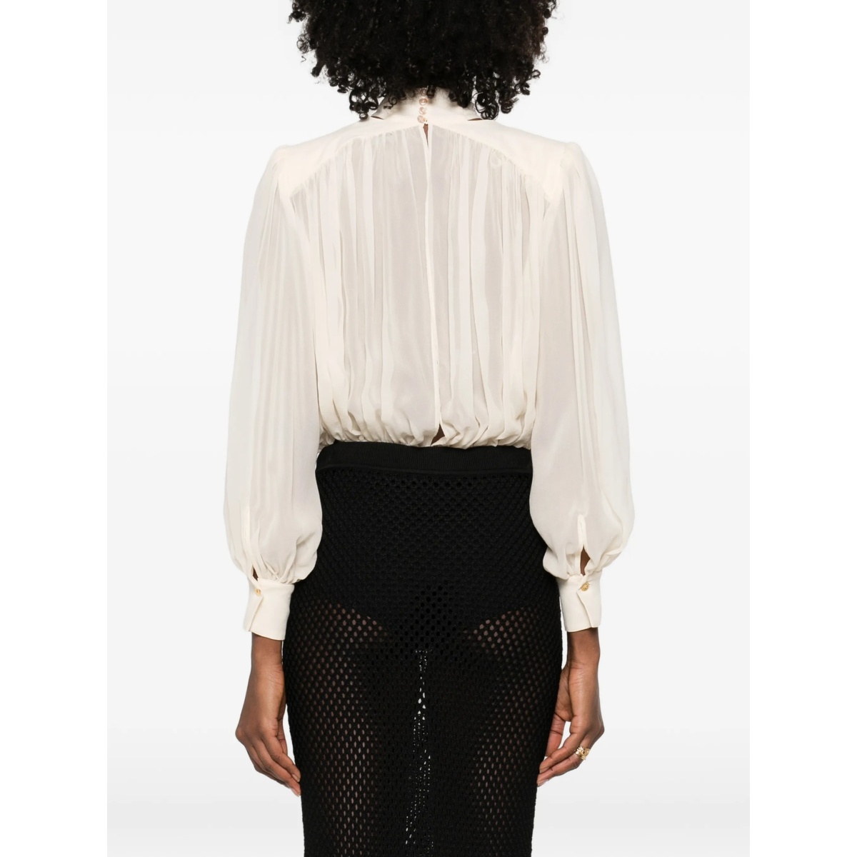 tie-detail pleated top - Img 4