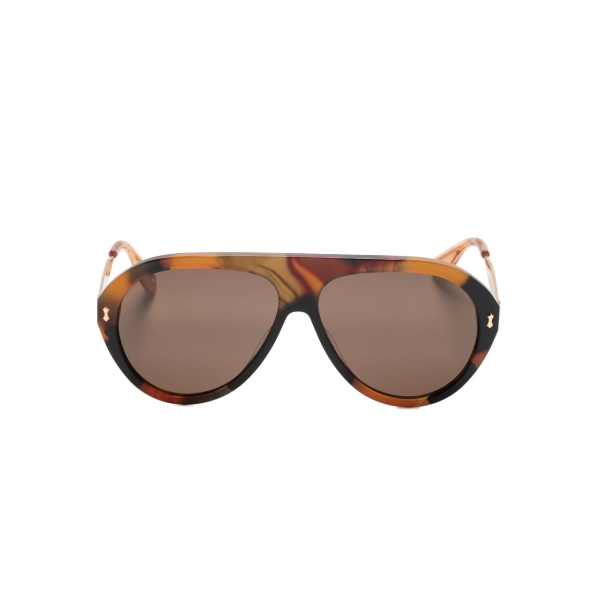 tortoiseshell navigator-frame sunglasses