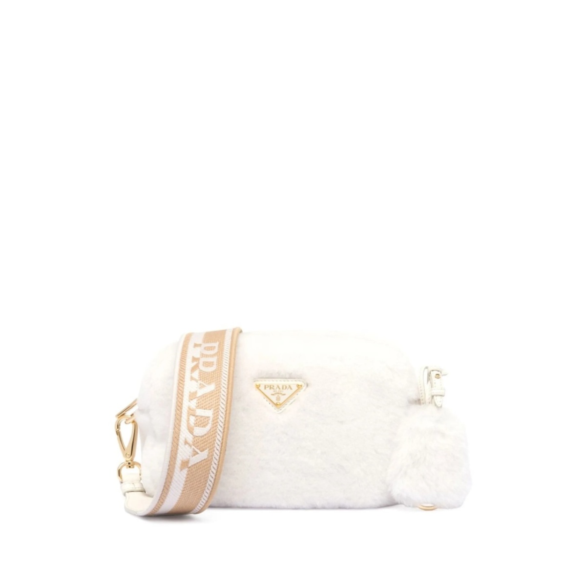 triangle-plaque shearling shoulder bag