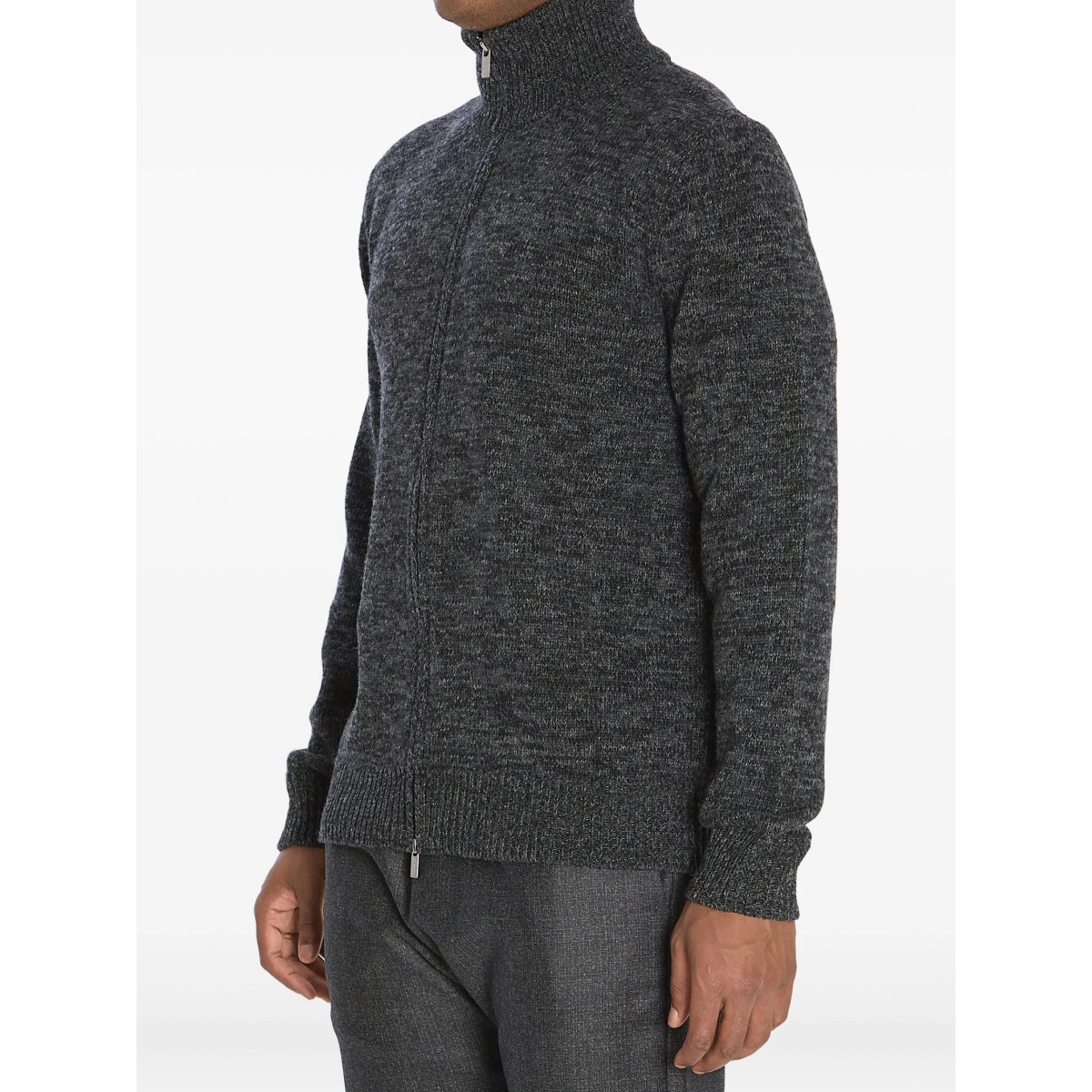 turtleneck zip-front sweater