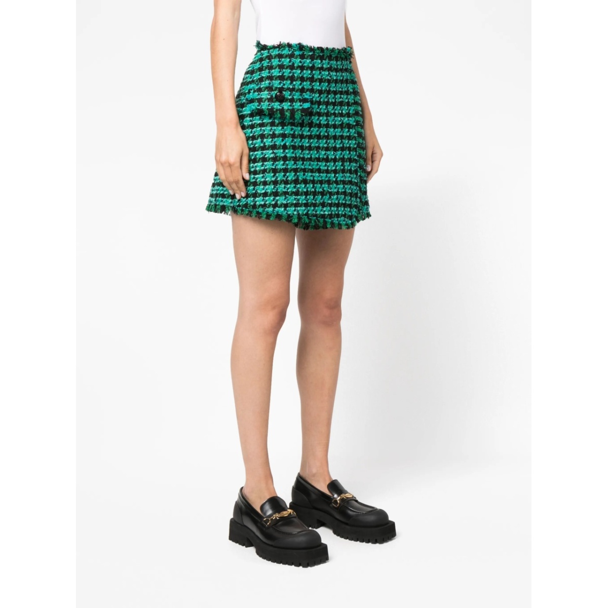 tweed houndstooth-pattern shorts - Img 3