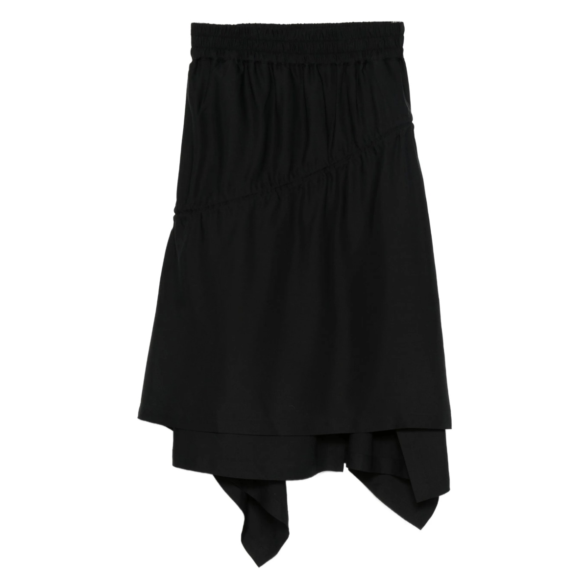 twill asymmetrical midi skirt