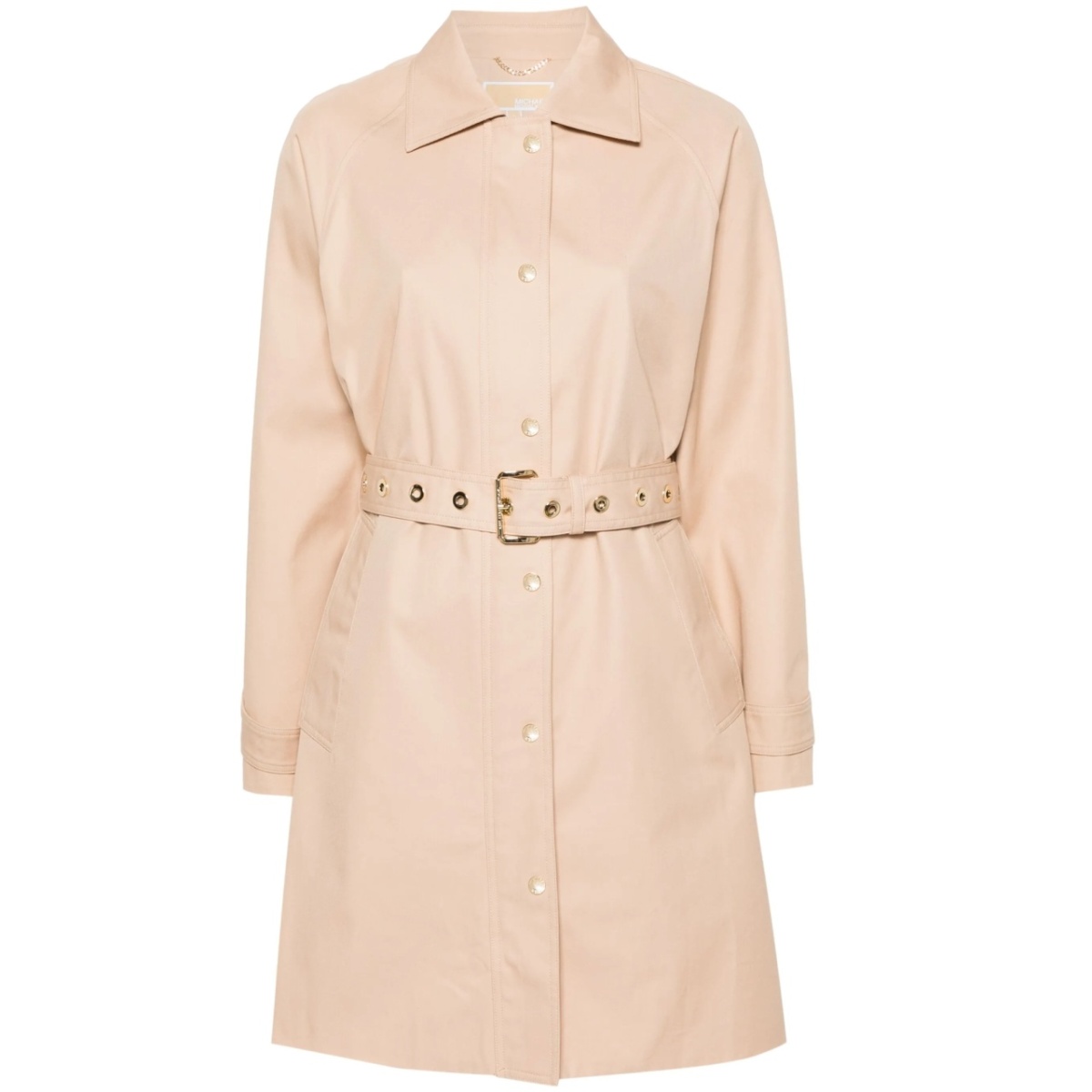 twill midi trench coat