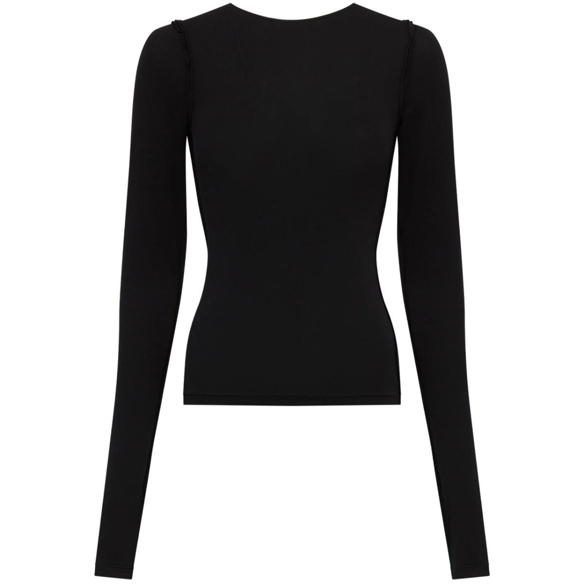 two-tone exposed-seam top