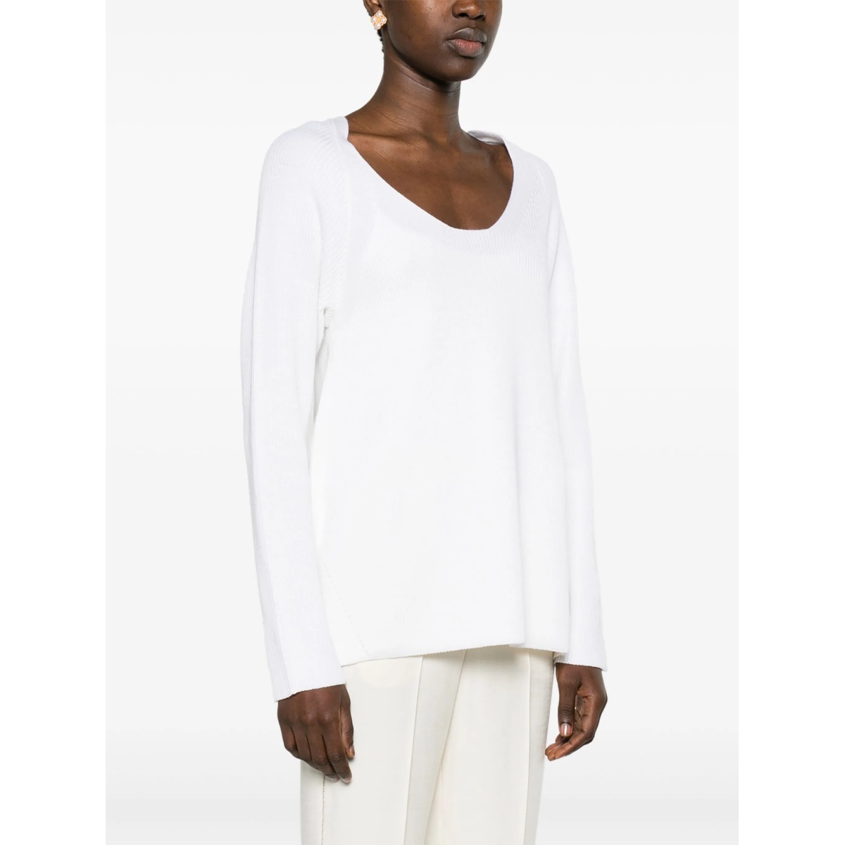 U-neck ribbed-knit jumper - Img 3