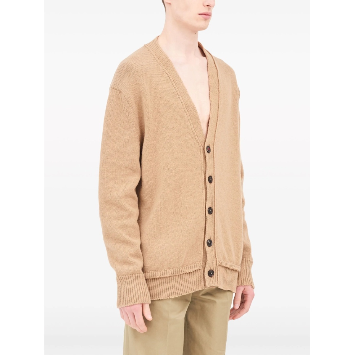 V-neck elbow-patch cardigan - Img 3
