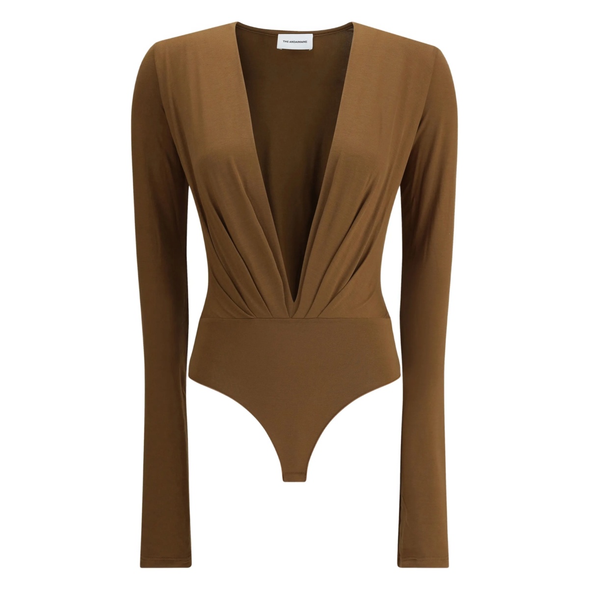 V-neck long-sleeve bodysuit