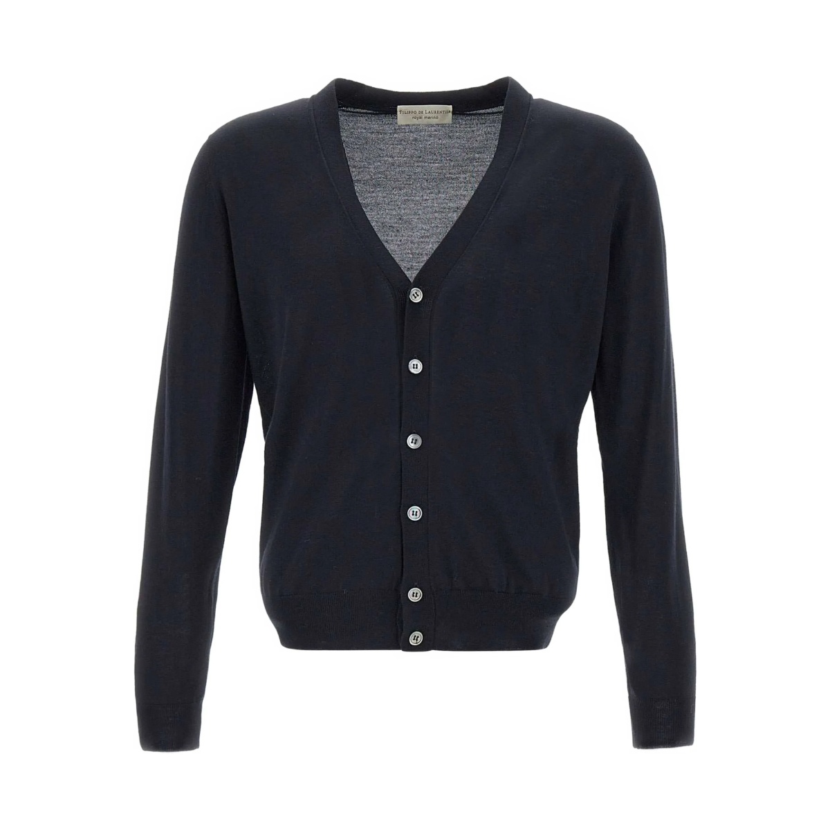 V-neck ribbed-edge cardigan
