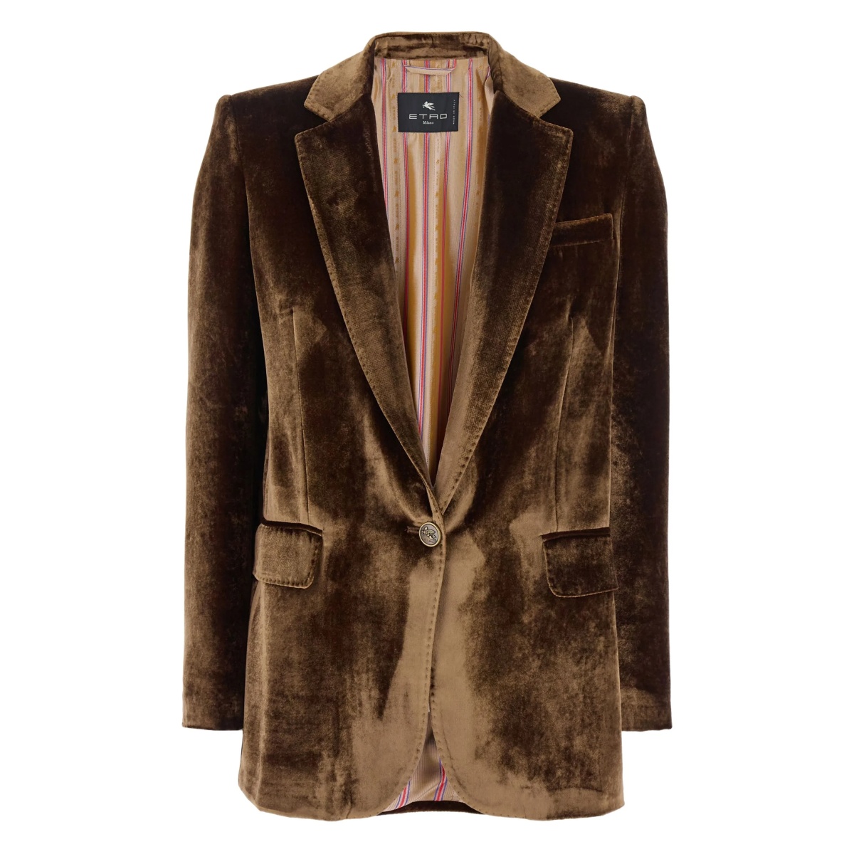 velvet single-button blazer