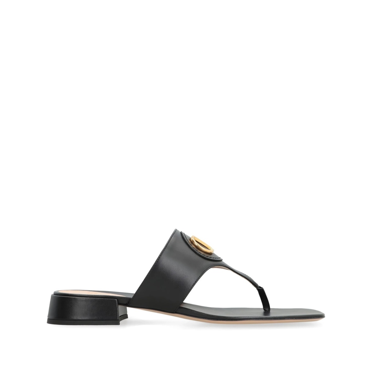 VLogo leather slides