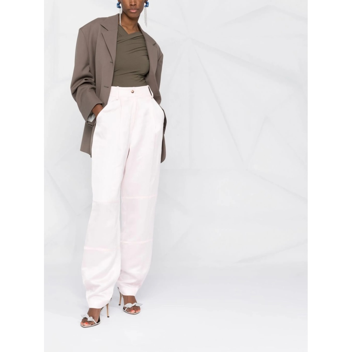Volterra high-waisted satin trousers - Img 2