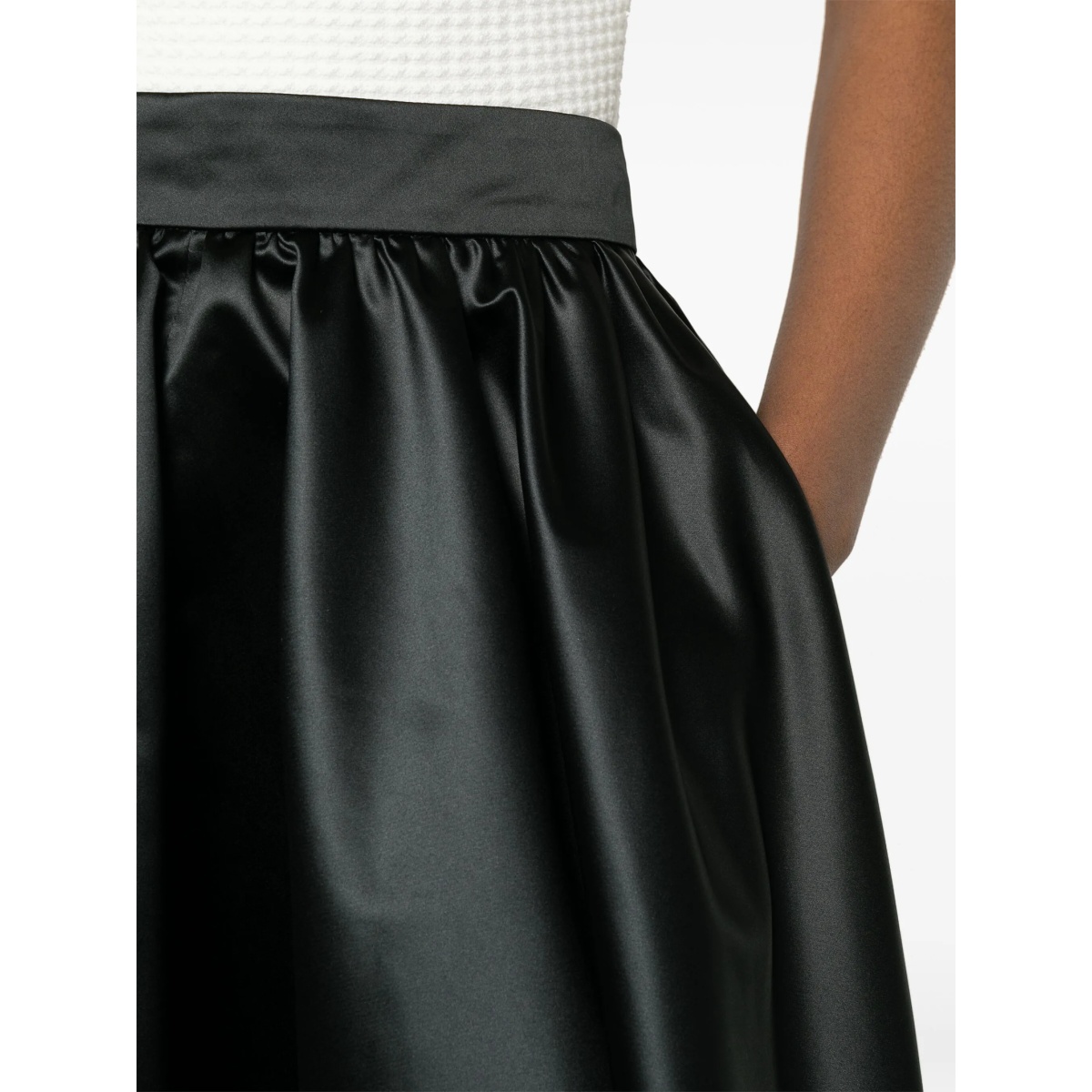 Volume satin midi skirt - Img 5