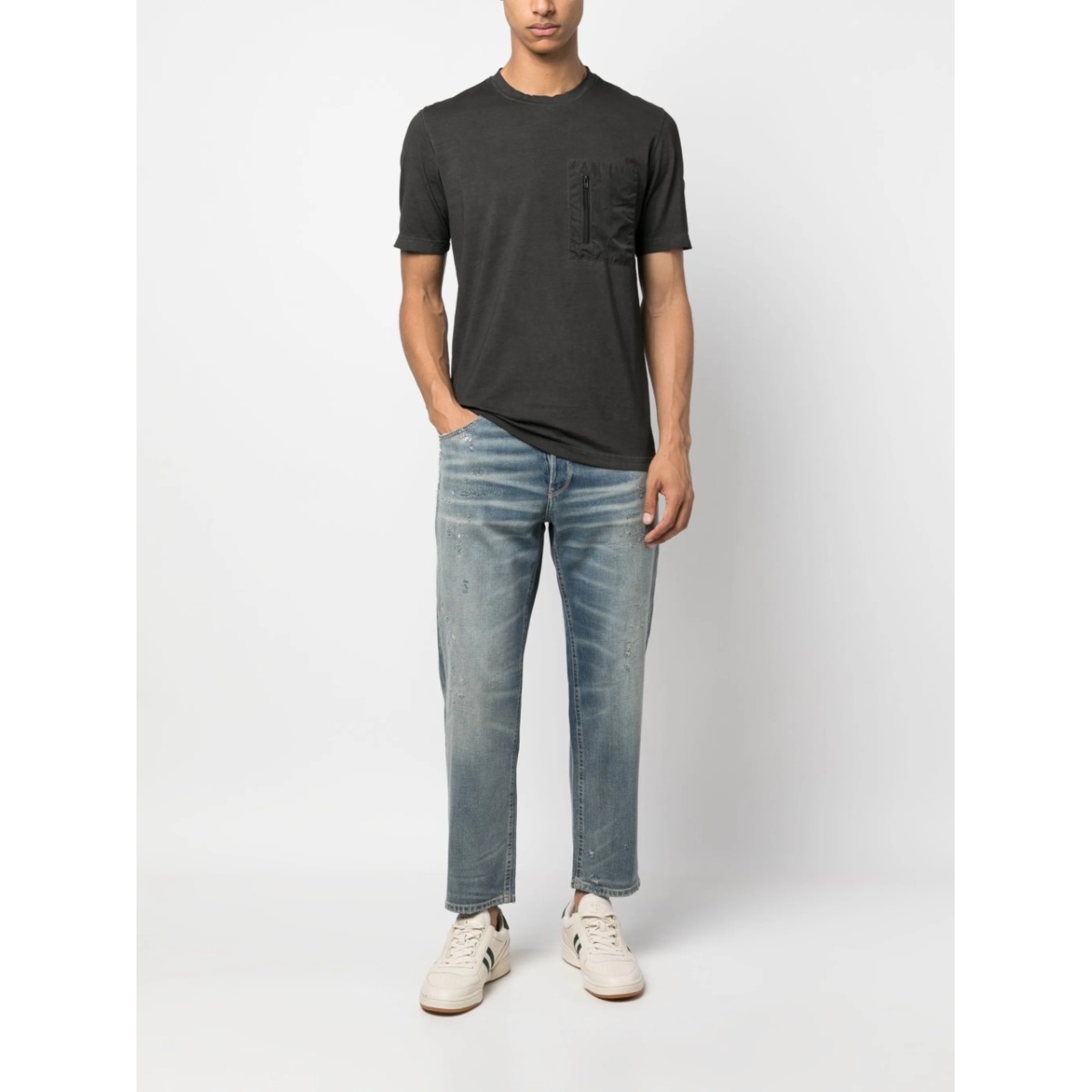 whiskering-effect straight-leg jeans - Img 2