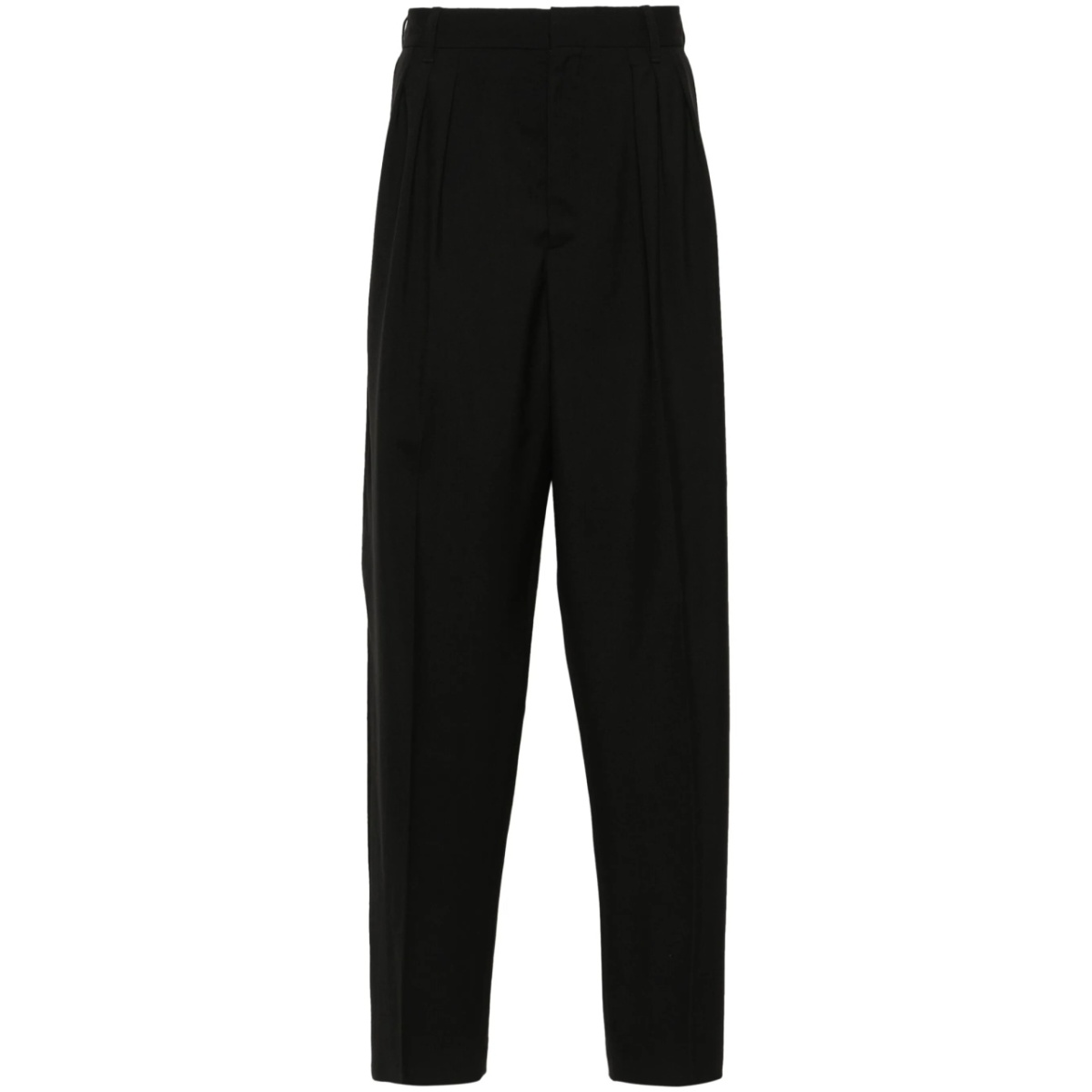 wool pleated tailored trousers