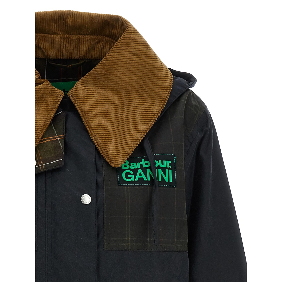 x Ganni corduroy-collar parka - Img 3