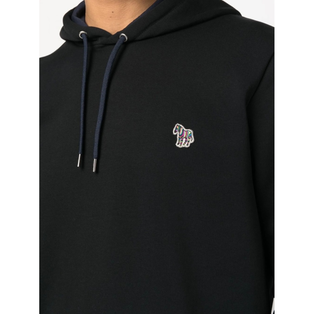Zebra-patch pullover hoodie - Img 5
