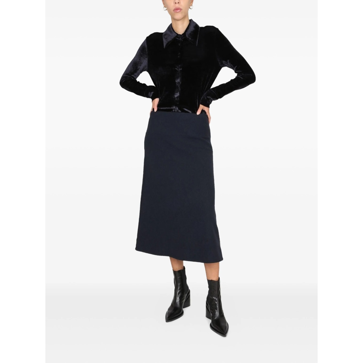 zip-fastening midi skirt - Img 2