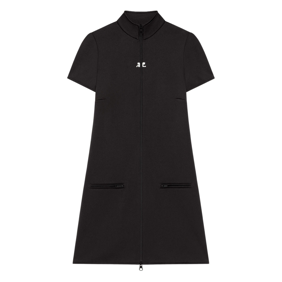 zip-front short-sleeve dress