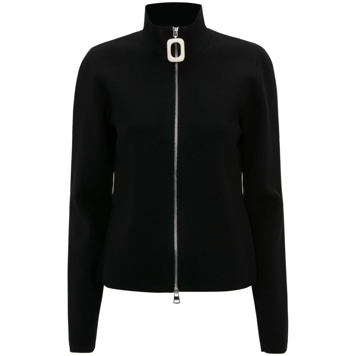 zip-up fine-knit cardigan