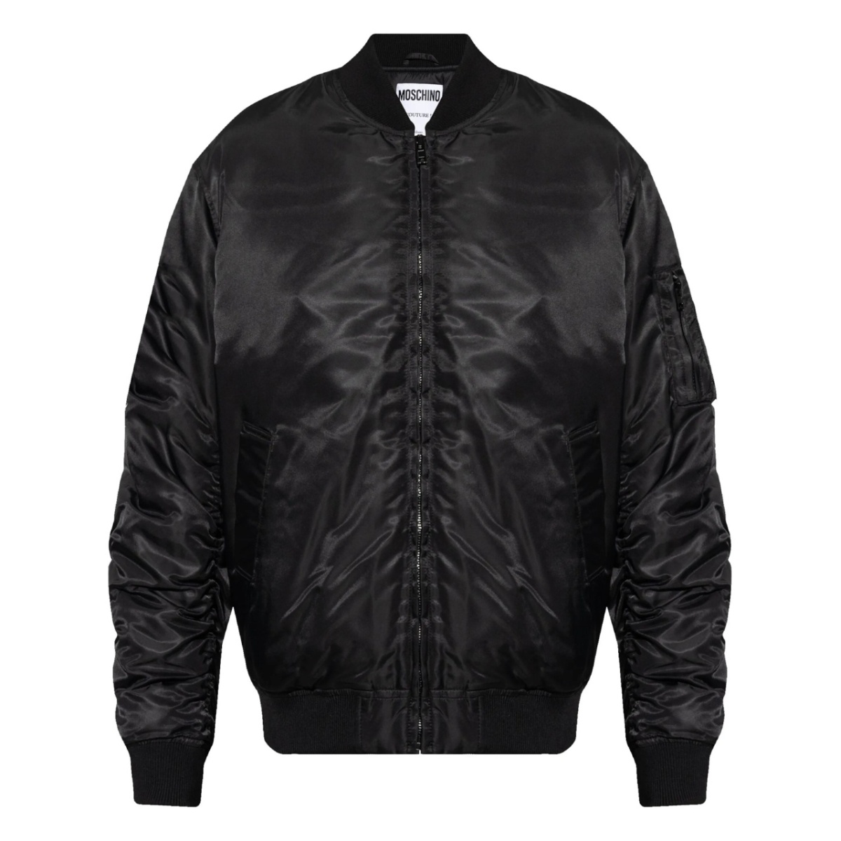 zip-up padded bomber jacket