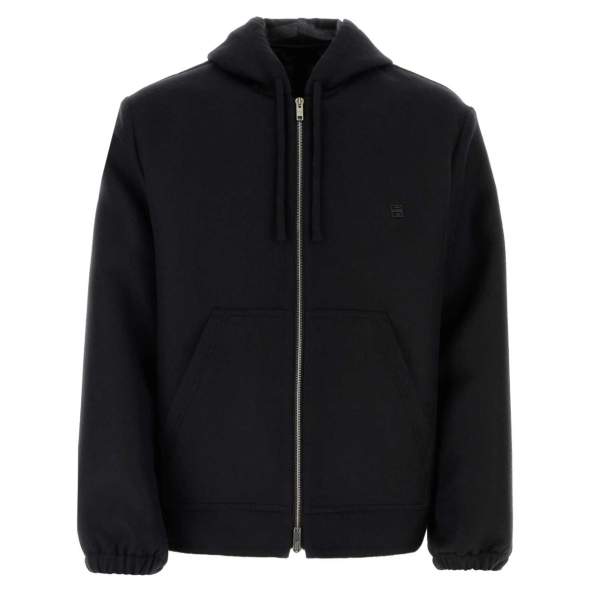 zipped drawstring sweatshirt
