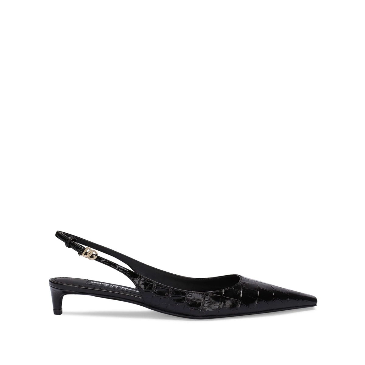 40mm croc-effect slingback pumps